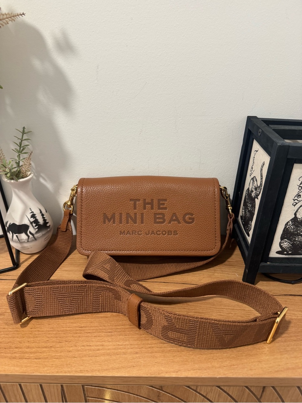 Marc Jacobs The Leather Mini Bag Crossbody -Brown - Pristine Condition!